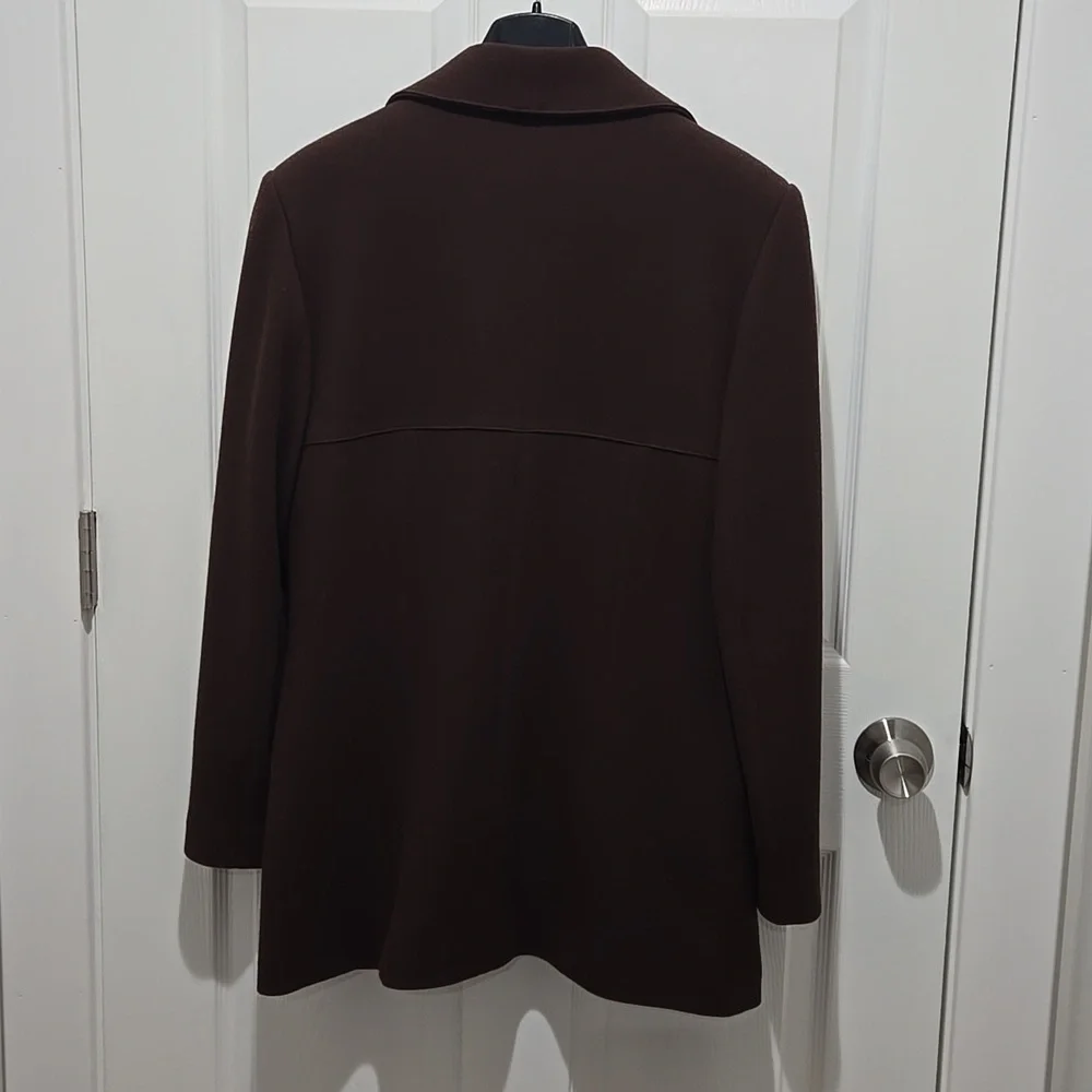 Atelier Paris vintage women's chocolate brown lined button-down jacket size 14